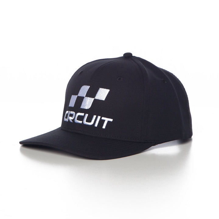 The Grid Snapback Hat (White Logo/Black)