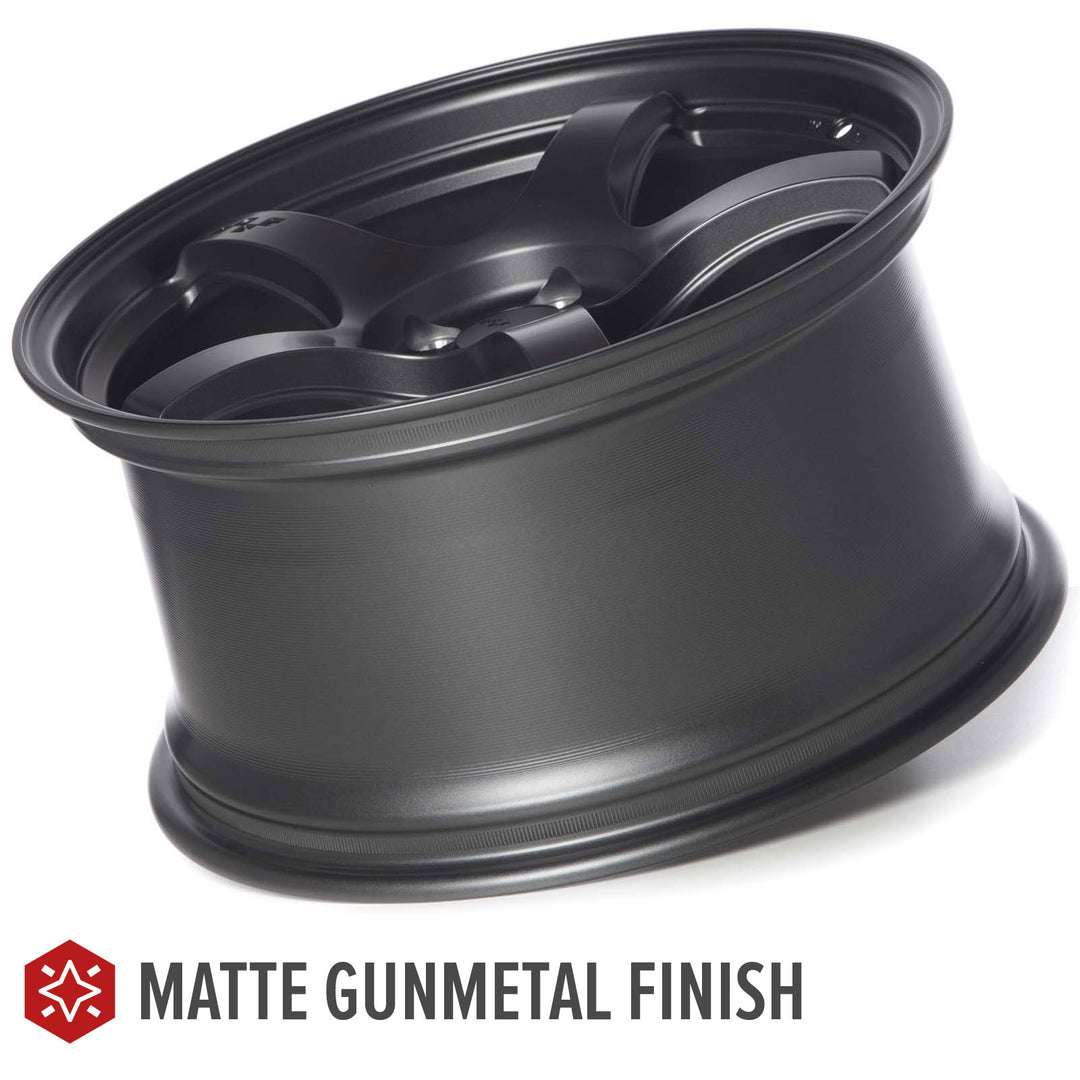 Matte gunmetal alloy Circuit CSF5 wheel showing the inner barrel and rim edge