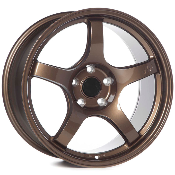 Circuit CSF5 Bronze alloy wheel rim front view with center cap and lug bolt holes