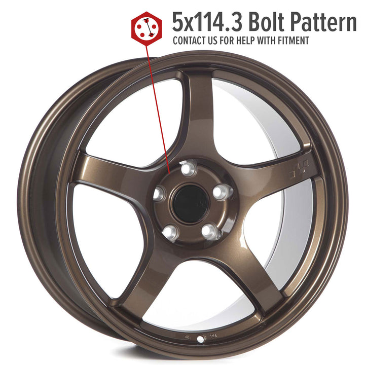Circuit CSF5 Bronze alloy wheel rim with five-spoke design and circular bolt-hole pattern