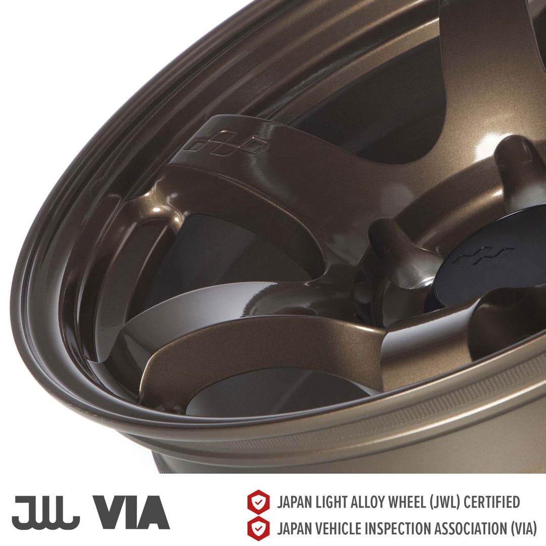 Circuit Steller Gloss bronze alloy wheel rim close-up showing spokes and polished lip