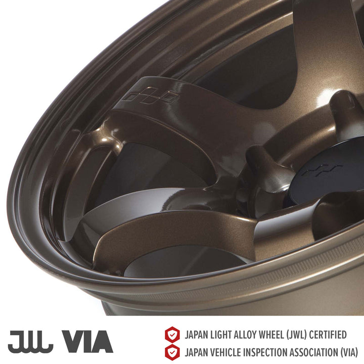 Circuit Steller Gloss bronze alloy wheel rim close-up showing spokes and polished lip